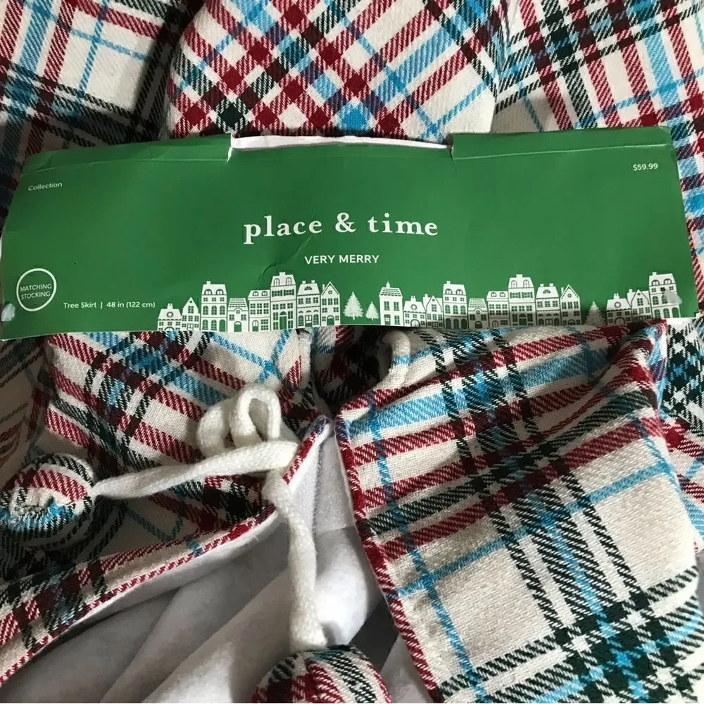 Place & Time by Joann Plaid Christmas Tree Skirt